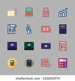 income icon set. vector set about paid, profits, retirement and invoice icons set.