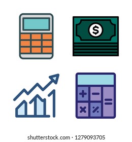 income icon set. vector set about profits, money and calculator icons set.