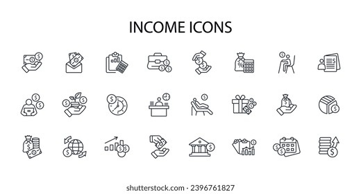 income icon set.vector.Editable stroke.linear style sign for use web design,logo.Symbol illustration.