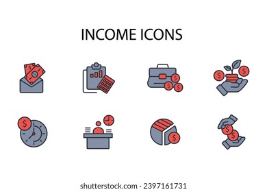 income icon set.vector.Editable stroke.linear style sign for use web design,logo.Symbol illustration.