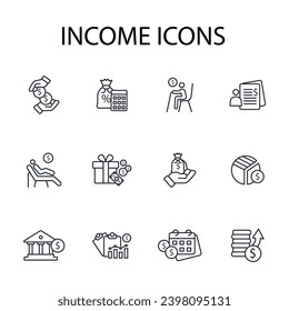 income icon set.vector.Editable stroke.linear style sign for use web design,logo.Symbol illustration.
