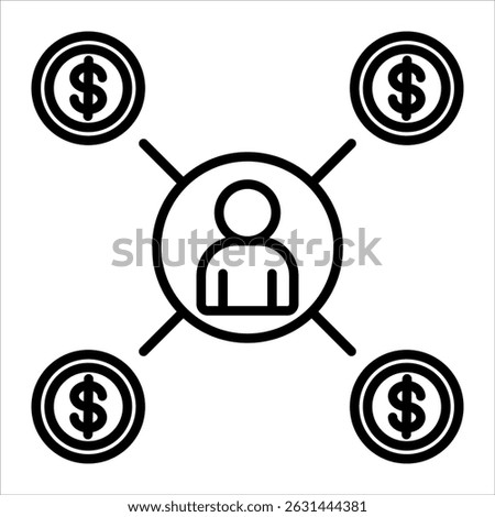 Income Icon. Simple Vector Outline Illustration