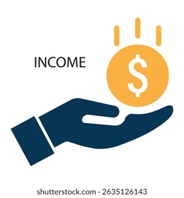 income icon. vector glyph icon for your website, mobile, presentation, and logo design.