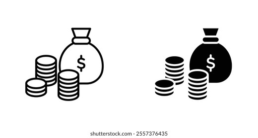 Income Icon vector. liner and flat style icons set.