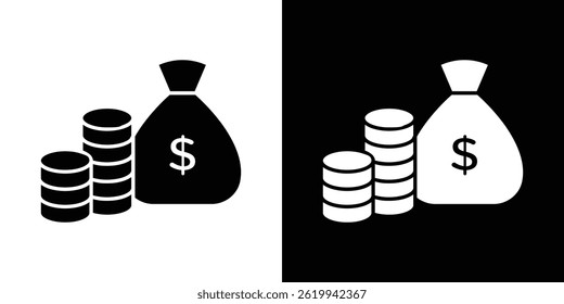 Income icon vector, solid logo illustration, pictogram