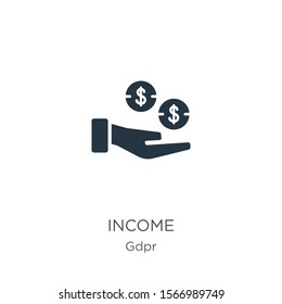 Income icon vector. Trendy flat income icon from gdpr collection isolated on white background. Vector illustration can be used for web and mobile graphic design, logo, eps10