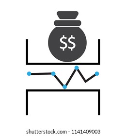 Income increase, financial strategy, high return on investment, budget balance, fund raising Icon