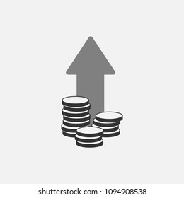   Income increase on white background. Vector illustration. Eps 10.