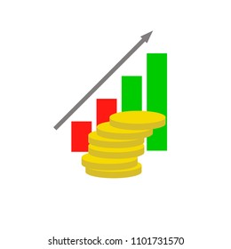 Income increase. vector