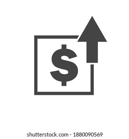 Icono del vector de crecimiento del nivel de ingresos sobre fondo blanco aislado en fondo blanco aislado. Capas agrupadas para una ilustración de edición sencilla. Por tu diseño.