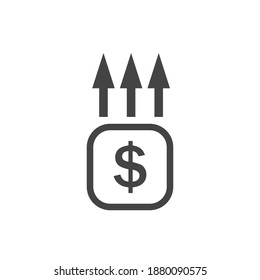 Income level growth vector icon on white isolated background  on white isolated background. Layers grouped for easy editing illustration. For your design.