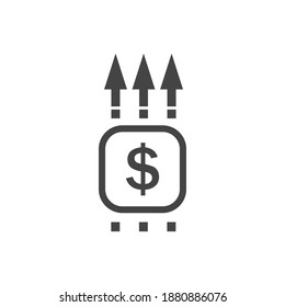 Income level growth vector icon on white isolated background  on white isolated background. Layers grouped for easy editing illustration. For your design.