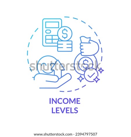 Income levels blue gradient concept icon. Earnings growth. Pay scale. Standard of living. Well being. Financial wellness abstract idea thin line illustration. Isolated outline drawing