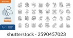 Income line editable icon set. Containing earnings, money, tax, payment, accounting, paycheck, work, pension, wages, and more icons. Vector illustration