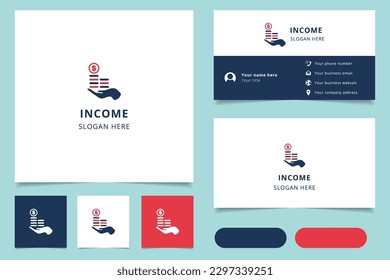 Income logo design with editable slogan. Branding book and business card template.