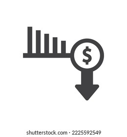 Income Loss Icon - Business chart Icon