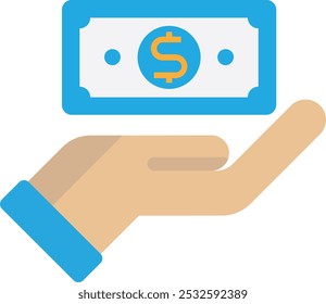 Income Money Cash Icon Vector Flat Illustration