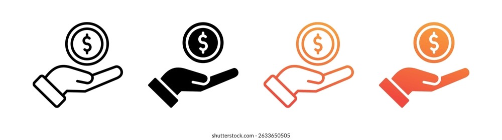 Income Multi Style Icon Set Vector