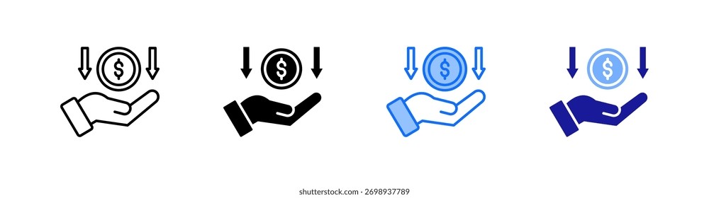 Income Multiple Style Icon Set Vector