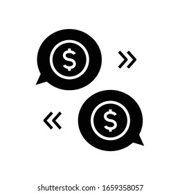 Income planning black icon, concept illustration, vector flat symbol, glyph sign.