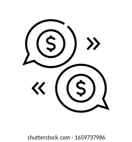 Income planning line icon, concept sign, outline vector illustration, linear symbol.