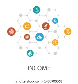 Income presentation template, cover layout and infographics.save money, profit, investment, profitability icons