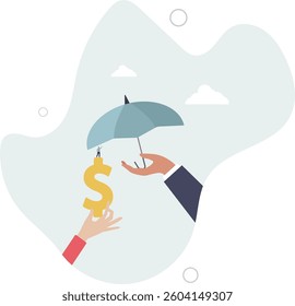 Income protection, security or safety guard protect investment profit, wealth preservation or insurance, risk management concept.flat character life .