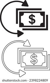 Income rate increase icon in flat style. Finance performance vector illustration on white background. Coin with growth arrow business concept.