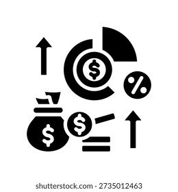 Income Ratio Icon Glyph Vector Illustration