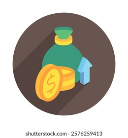 Income rounded isometric 3D. use for modern concept, print, UI, UX kit, web and app development. Vector EPS 10, related to education, business, finance, investment.