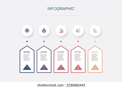 Income, save money, profit, passive income, Fixed Income icons Infographic design template. Creative concept with 5 steps