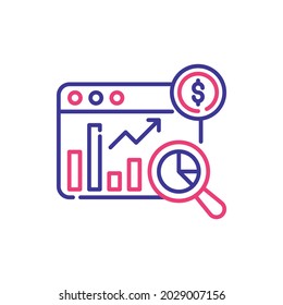 ilustración de estilo de icono del vector de búsqueda de ingresos 2 colores. archivo EPS 10
