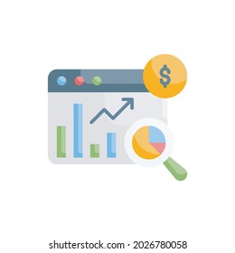 income search vector flat icon style illustration. EPS 10 file