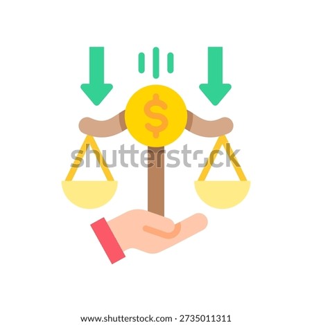 Income Stability Icon Flat Vector Illustration