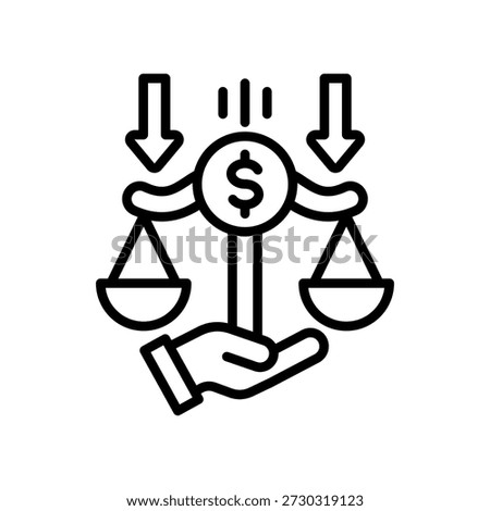 Income Stability Icon Line Vector Illustration