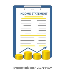 Income statement, balance sheet, cash flow statement Vector flat illustration