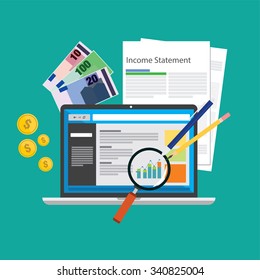 Income Statement Flat Design Concept