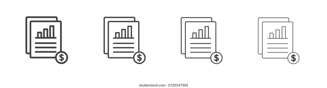 Ícone do demonstrativo de resultados conceito Pictograma Linear. Ilustração de elemento simples.