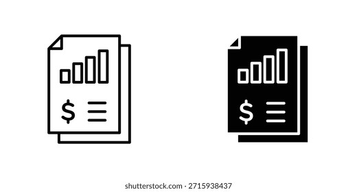 Icono de declaración de ingresos colección de diseño. Signo y Vector para diseños de interfaz de usuario