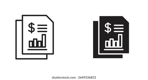 Income statement icon Design Illustrations. editable web icons