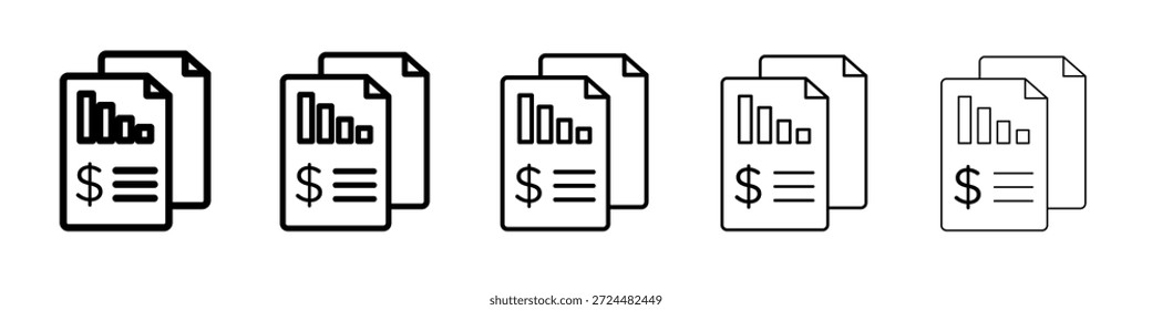 Income statement icon design in thin editable stroke style for graphic work