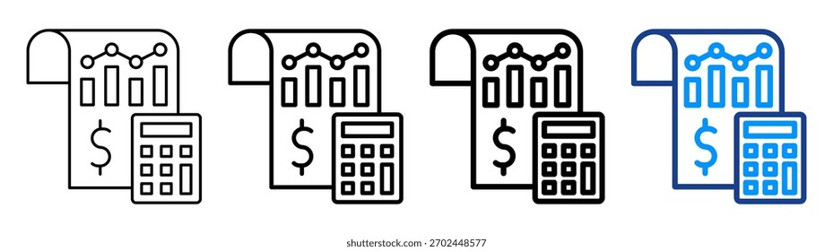 Income Statement Icon Different Outline Collection Set