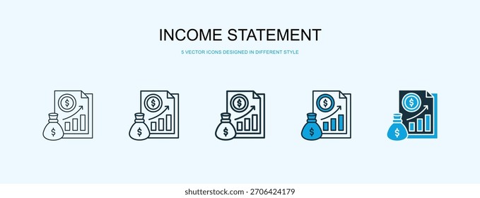 Income Statement Icon Different Style Vector Illustration