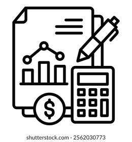 Income Statement Icon Element For Design