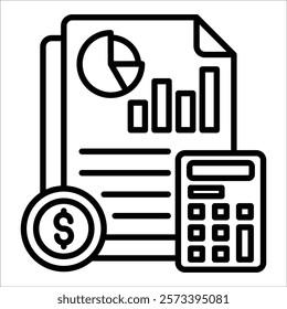 Income Statement Icon Element For Design