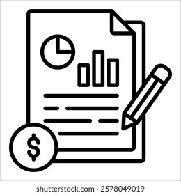 Income Statement Icon Element For Design