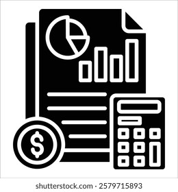 Income Statement Icon Element For Design