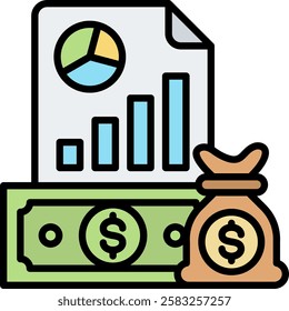 Income Statement Icon Element For Design