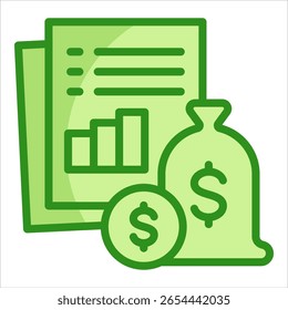 Income Statement Icon Element For Design
