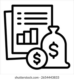 Income Statement Icon Element For Design